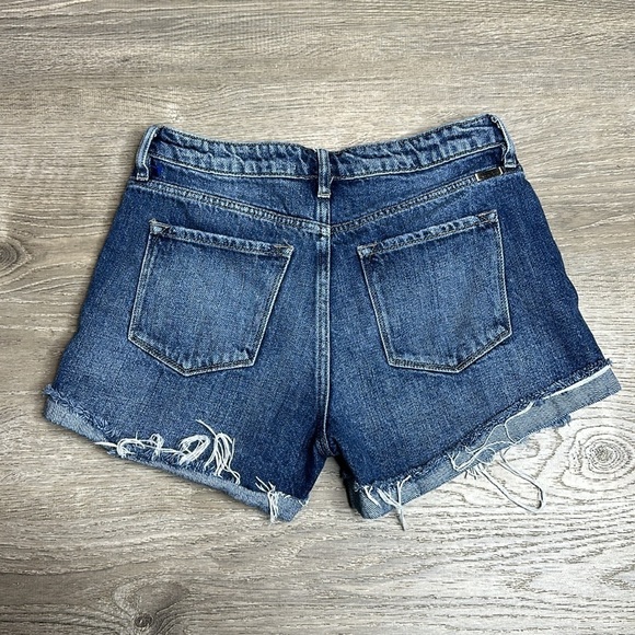 KanCan High Rise Distressed Turn Up Hem Denim Shorts Blue Sz 7/27 - Picture 5 of 10